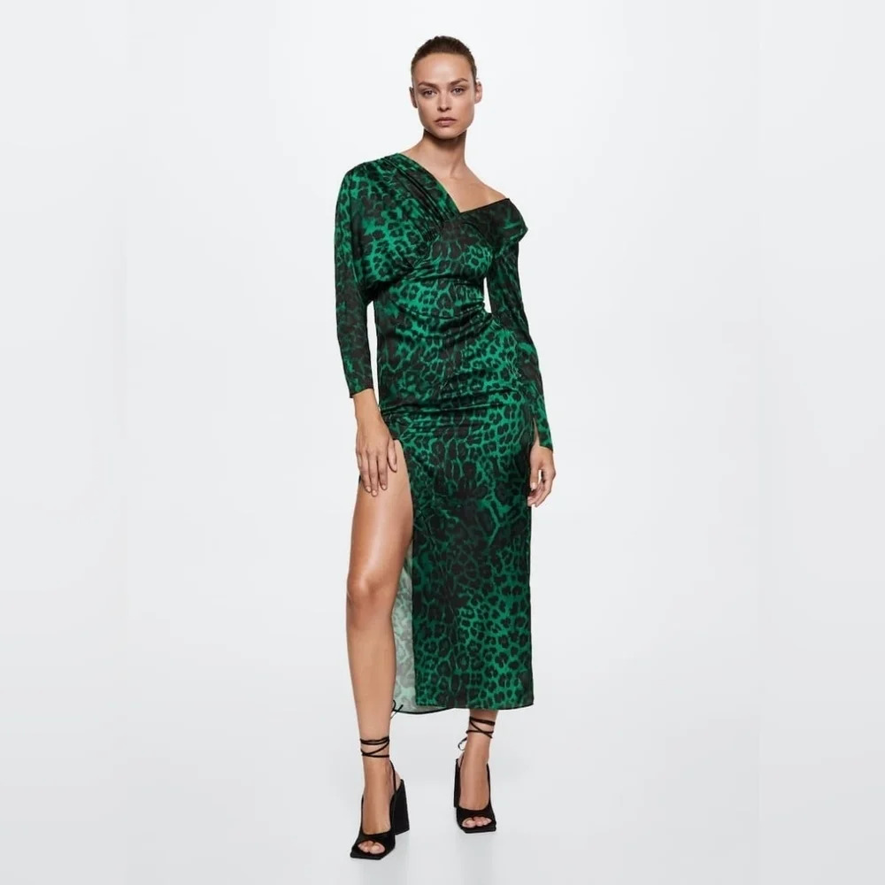 Mango Animal-print fluid dress - Picture 2 of 7